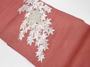 リサイクル　 紗 紅葉模様織出し名古屋帯